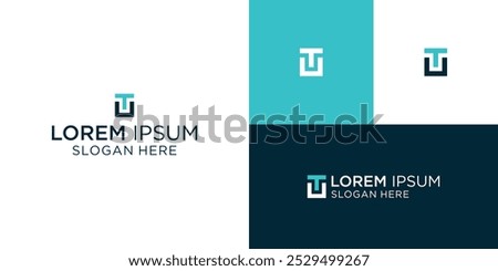 Alphabet letter icon logo TU or UT.