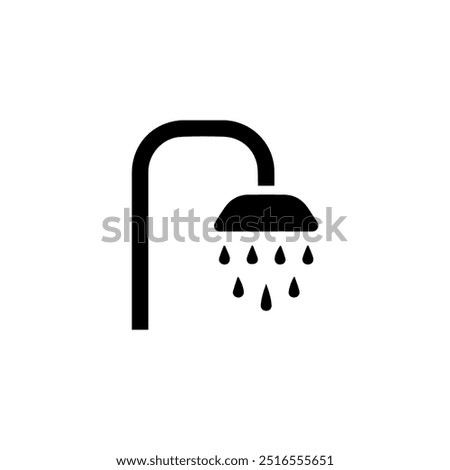 Showerhead icon with water droplets. Vector icon design.