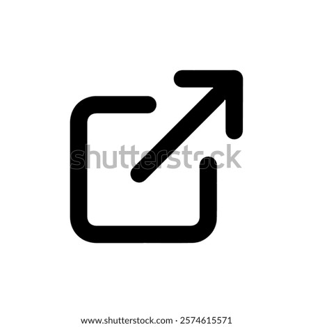 External Link Icon with Upward Arrow Vector.