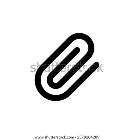 Minimalist Black Paperclip Icon Design Vector