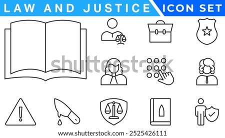 law and justice filled icons set. glyph icons such as finance book, low energy, ingot, keyword, allocation, depressed, corruption, handcuffs, organization chart, ungrowth icon