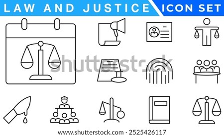 law and justice filled icons set. glyph icons such as finance book, low energy, ingot, keyword, allocation, depressed, corruption, handcuffs, organization chart, ungrowth icon