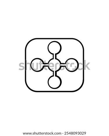  Line icon illustrating a network connection or nodes, symbolizing communication or data sharing.