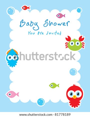 ocean animal baby shower greeting tag