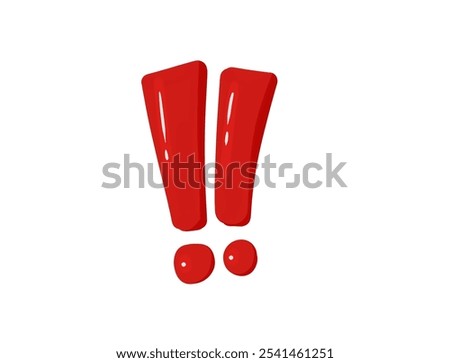 Isolated Double Exclamation Mark Vector Icon, Emoji, Emoticon