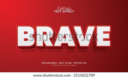 Brave editable text effect 3d style