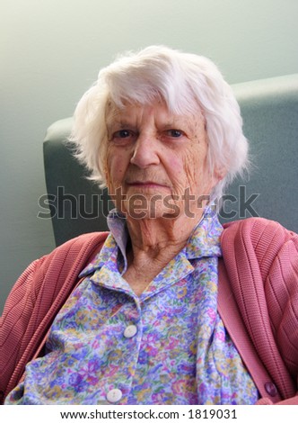 Old woman portrait, 93 years old.