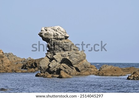 Similar – Image, Stock Photo Rough cave near sea during sunset