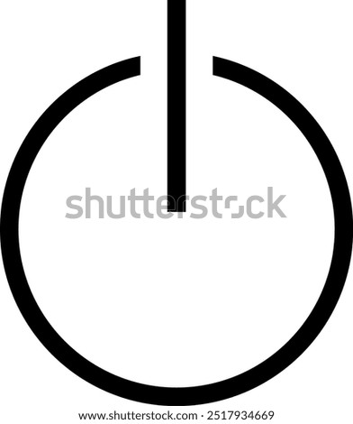 Line icon illustration of a computer power mark