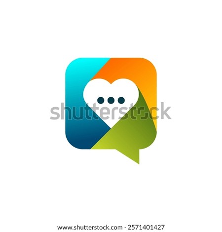 Love chat logo design. Pefect for communication, love, datting app logo design