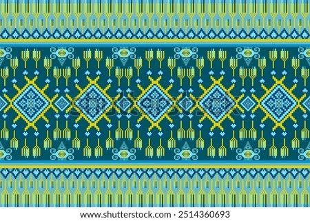 Uba art pattern blue calm colour with trophy , seamless pattern for fabric to clothing carpet bedspread salong dress curtains, feels calm with blue match colour.