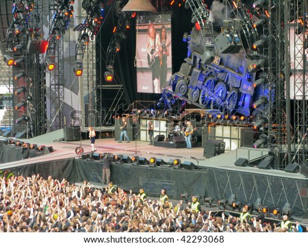 HELSINKI, FINLAND - JUNE 17: Australian rock band AC/DC on Black Ice World Tour June 17, 2009 in Helsinki, Finland.