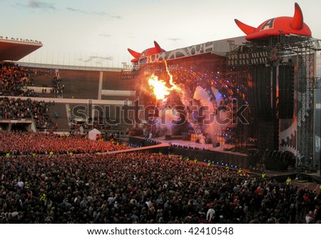 HELSINKI, FINLAND - JUNE 17: Australian rock band AC/DC on Black Ice World Tour June 17, 2009 in Helsinki, Finland