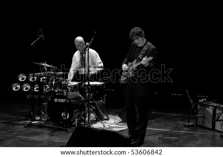 HELSINKI, FINLAND - MAY 20: American Fender Guitarist Jim Campilongo and his Electric Trio live on stage at Malmitalo on May 20, 2010 in Helsinki, Finland.