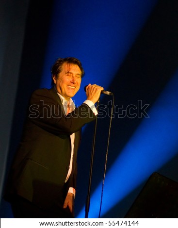 HELSINKI, FINLAND - JUNE 17: English art rock group Roxy Music and lead vocalist Bryan Ferry live on stage on at Kaisafest 2010 summer festival in Finland on June 17, 2010 in Helsinki,Finland.