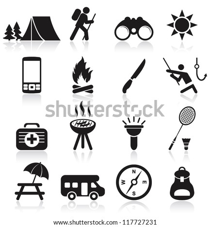 Camping Icons Stock Vector 117727231 : Shutterstock