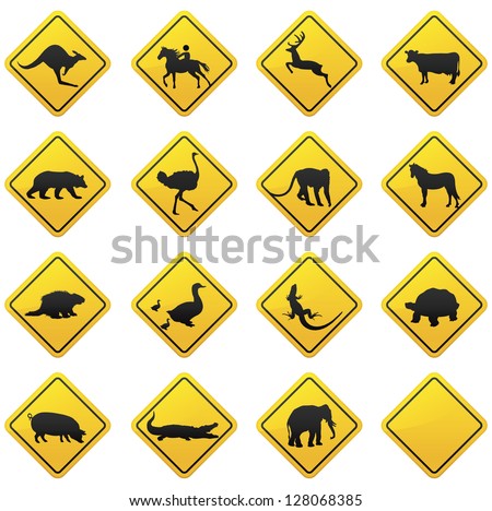 Animal traffic sign.Vector