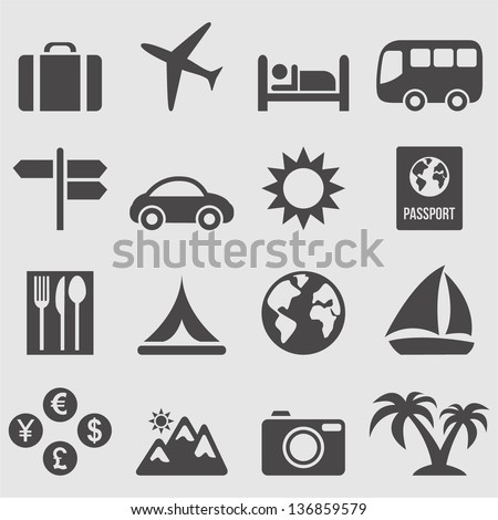 Travel icons set.Vector