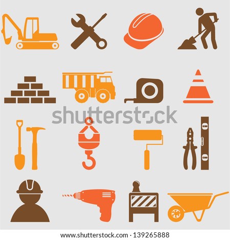 Construction icons set.Vector