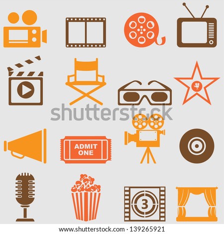 Movie icons set.Vector