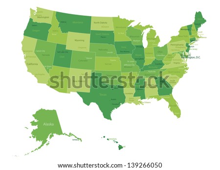 USA-highly detailed map.All elements are separated in editable layers clearly labeled. Vector