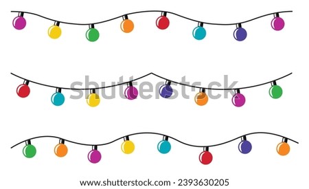 Similar – Image, Stock Photo multi colored christmas lights at night on the street, christmas decoration