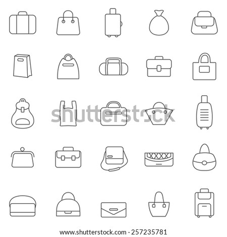 Bag line icons set.Vector