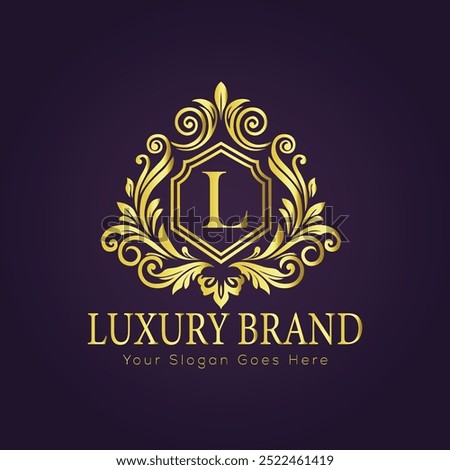 Letter L luxury gold logo concept