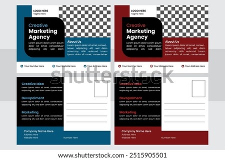 Post Card Design Template Multiple Color Variation 