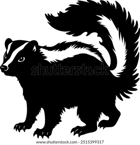 Skunk silhouette, Black and White