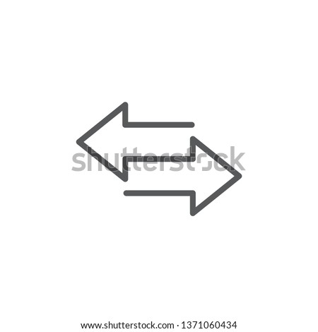 Transfer arrows outline icon. linear style sign for mobile concept and web design. Left right arrows simple line vector icon. Symbol, logo illustration. Stock foto © 