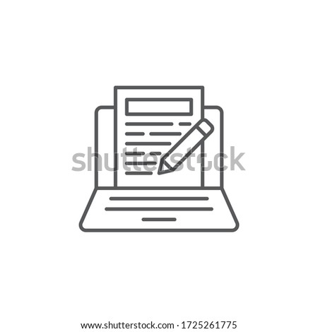 Write blog post vector icon symbol isolated on white background