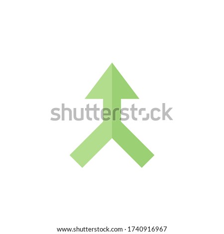 Merged arrow vector icon symbol isolated on white background