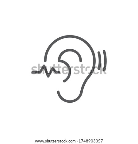 Assistive Listening Systems Symbol. deafness vector icon isolated on white background