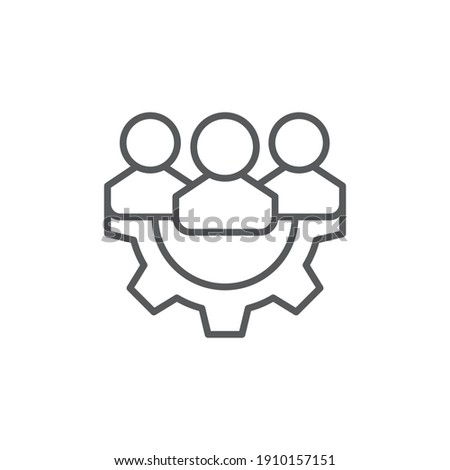 Management icon, color, line, outline vector sign, linear style pictogram isolated on white. Symbol, logo illustration