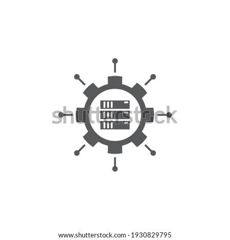 central server icon vector filled flat sign solid pictogram isolated on white symbol logo