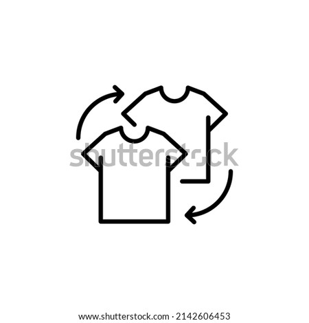 Player substitution line icon. linear style sign for mobile concept and web design. Soccer shirts and arrows outline vector icon. Symbol, logo illustration. Vector graphics