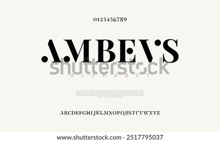 Ambevs Minimal modern alphabet fonts. Typography minimalist urban digital fashion future creative logo font.