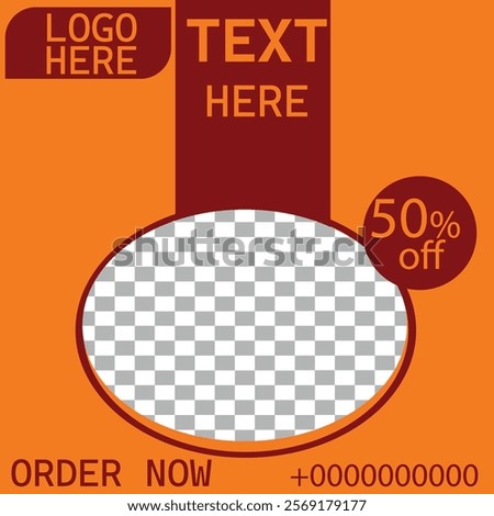 Food Offer 50% Off Discount Social Media Post Design