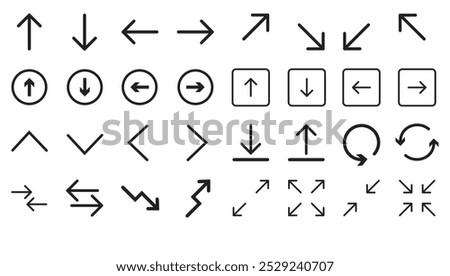 Arrows set of black icons. Arrow vector collection. Modern simple arrows. Vector illustration.