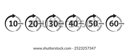 Set of Timers icon. Stopwatch symbol. Cooking time, holding time, baking, delivery and application Timer vector illustration