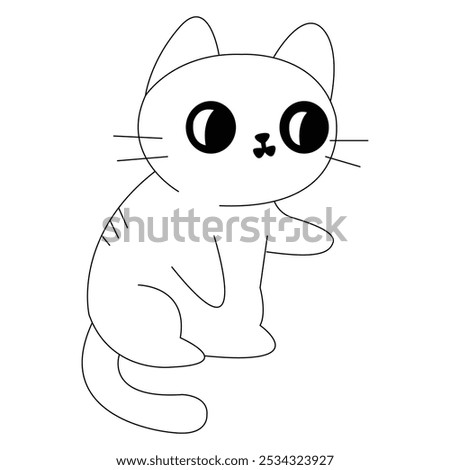 A sleek, minimal cat outline featuring smooth lines and elegant curves. Ideal for in illustrations, logos, coloring pages, or any design project that requires a simple and stylish feline silhouette.