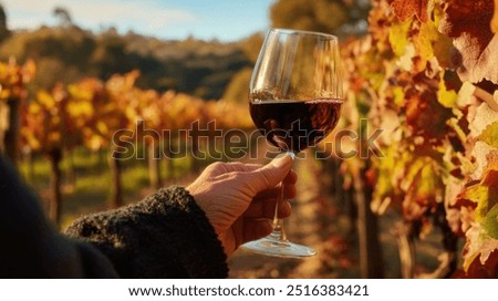 Similar – Image, Stock Photo A glass of red wine and books. Taking time for yourself.