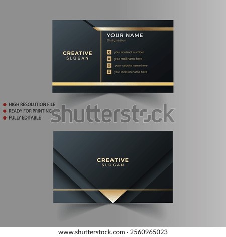 Modern luxury black business card design