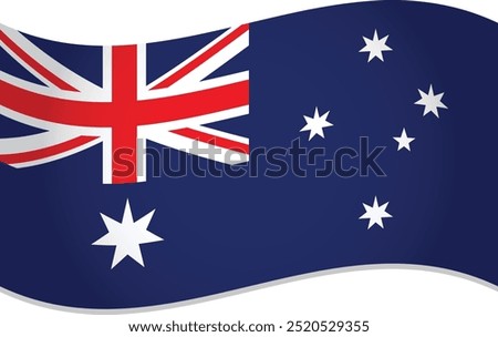 Australia Country Flag waving in air - Vector