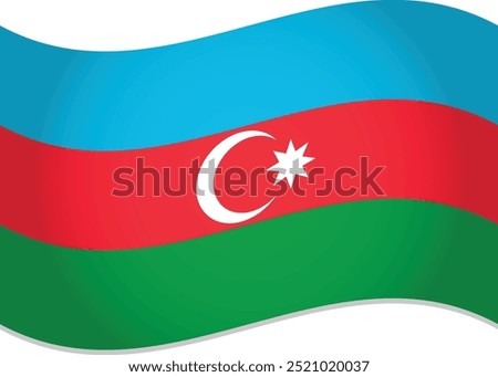 Azerbaijan Flag Waving In Air Vector