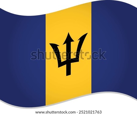 Barbados Country Flag Waving - Vector