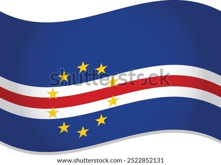 Cabo Verde Country Waving Flag, Cape Verde Flag Vector