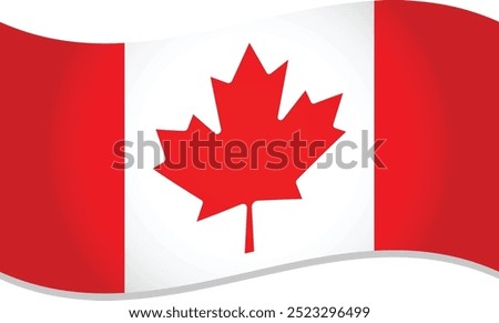 Canada Flag Waving in air- Vector