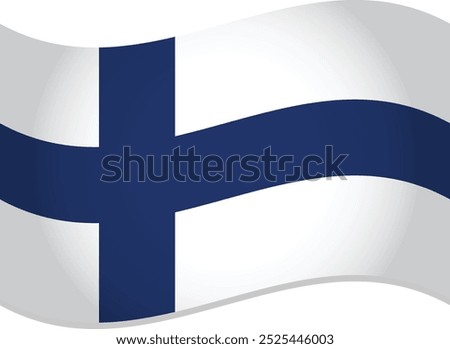 Flag of Finland Country Waving - Vector